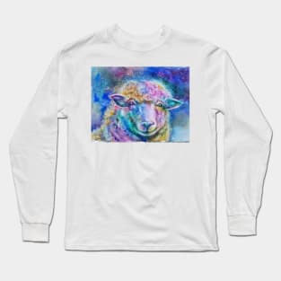 Whimsical Watercolor Sheep Long Sleeve T-Shirt